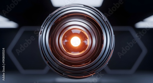 Futuristic 3D Glowing Core Technology Wallpaper