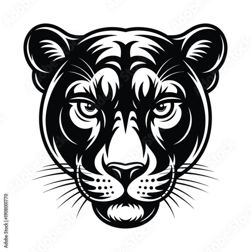 Vector graphic illustration of a brain and a neural network in black on white