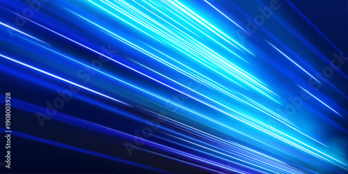 Bright light waves ripple across a futuristic scene, forming loops of speed and intensity. Energy pulses along curves. Perfect for tech vector design.