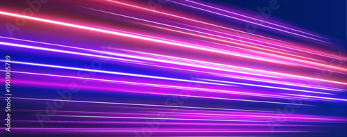 Neon ribbons curve and twist across a futuristic abstract frame. Bright highlights shimmer along trails. Perfect for modern vector design.