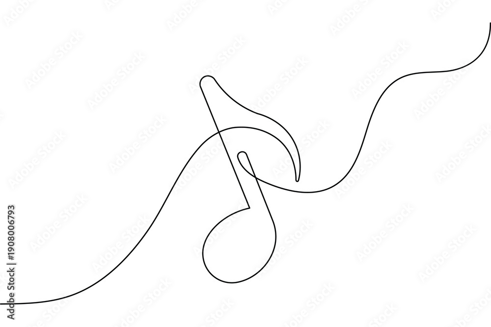 Obraz premium Music note icon in single line art style for minimalist design