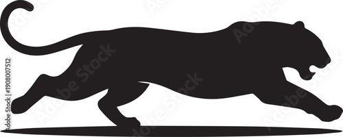 Midnight Prowler Panther – Minimal Black Silhouette Vector Illustration