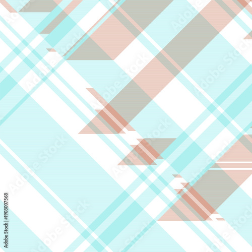 Damask vector pattern textile, november background texture seamless. Overlayed plaid fabric tartan check in light and pale turquoise colors.