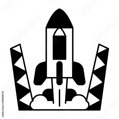 Launch space plane icon