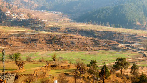 Photography Agriculture field of a mountain village