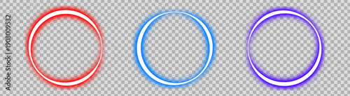 Glowing pink neon circle shining frame with light sparkle design.