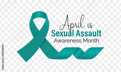 Vector illustration of Sexual Assault Awareness Month in April, an annual campaign promoting education and prevention of sexual violence. Banner poster, flyer and background design template.