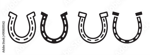 Horseshoe Vector Icon in Flat and Outline Style – Luck and Western Design. Horse Shoe Icon – Equestrian, Farm, and Luck Symbol Vector.