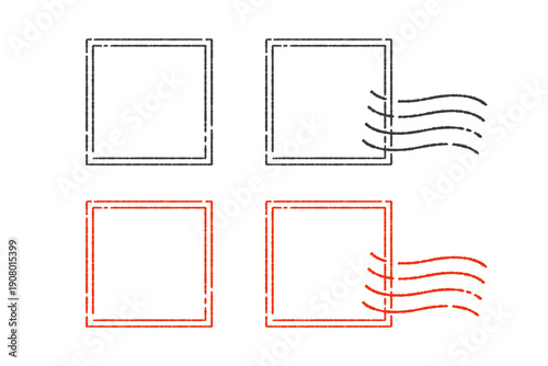 レトロでビンテージ風な正方形のスタンプのフレーム