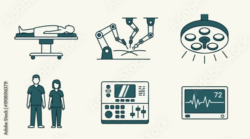 Medical and Surgical Healthcare Icons Set