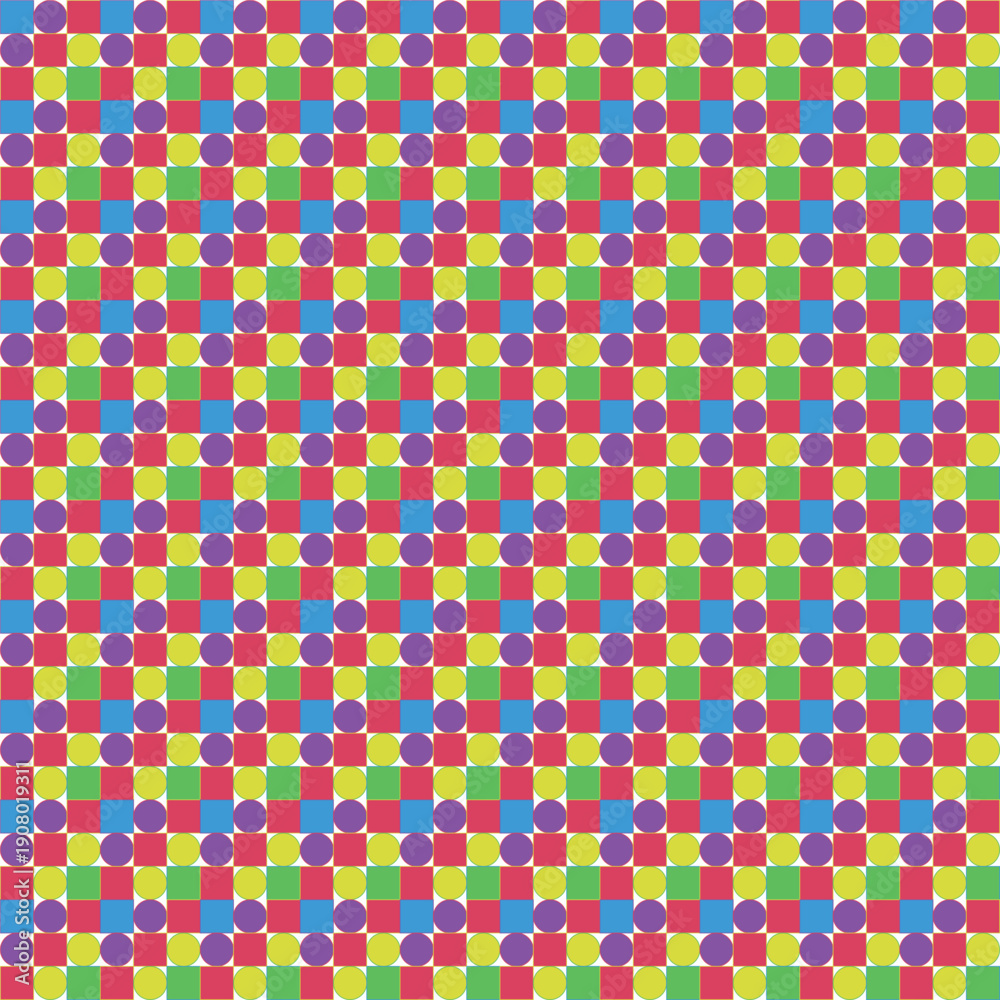 Fototapeta premium Seamless geometric pattern of multicolored hexagons, for background or texture, vector