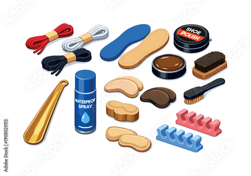 Comprehensive Shoe Care Kit with Laces, Insoles, Polish, and Brushes