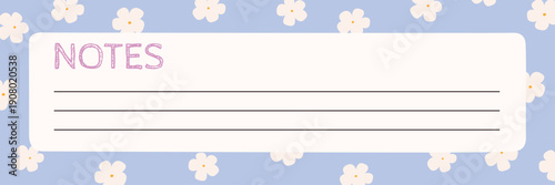 Notes frame in cute scrapbook style. Funny paper page