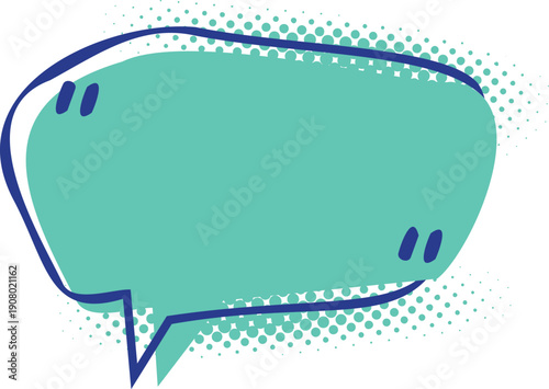 Speech bubble with citation commas. Sentence blank quote