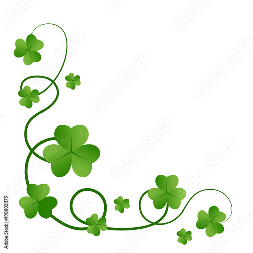 St. Patrick's Day Corner Border Clover