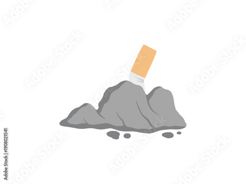 Hand Drawn Pile Cigarette Smoke Ash
