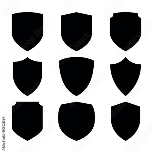 Shield logo icon set. Vector illustration