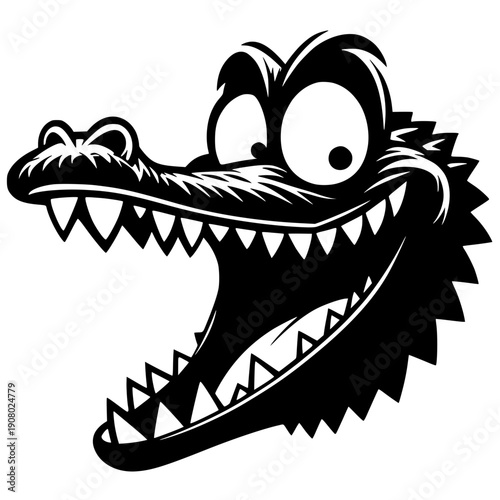 Funny crocodile portrait silhouette