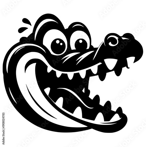 Funny crocodile portrait silhouette