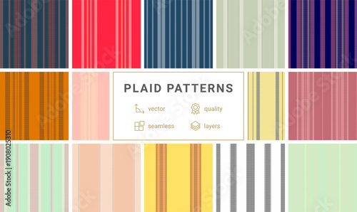 Plaid bundle for versatile creative projects. Coordinated tartan patterns enhance cards, planners, and fashion items.