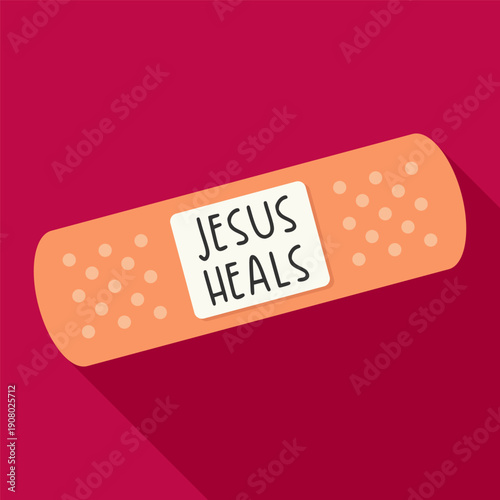 Jesus Heals Bandage Christian Faith Graphic Design