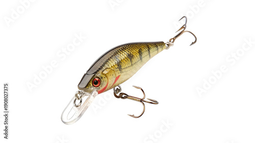 Cuadro en lienzo Colorful fishing lure for angling isolated on transparent background
