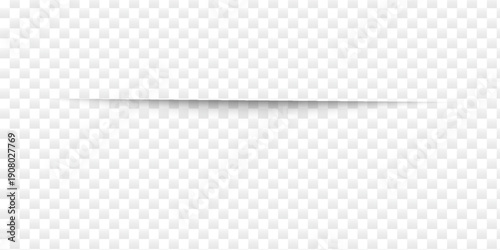 Page dividers with transparent shadows, isolated. Pages separation vector set. Transparent realistic paper shadow effects. Web banner. Element for frame shadow.