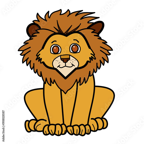 lion drawing clipart educational element for kids children book story telling.eps