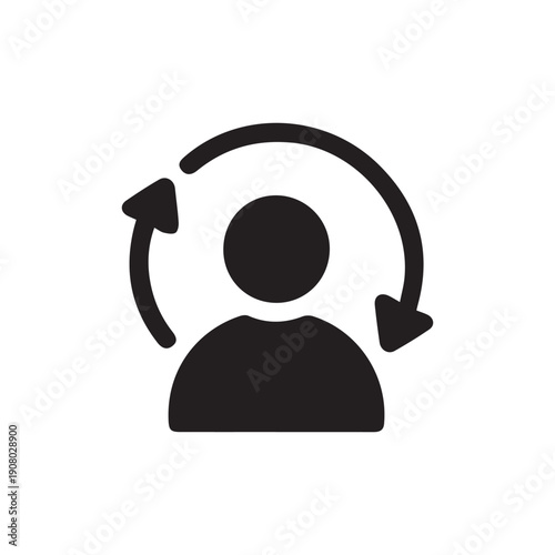 User account refresh sync profile icon silhouette