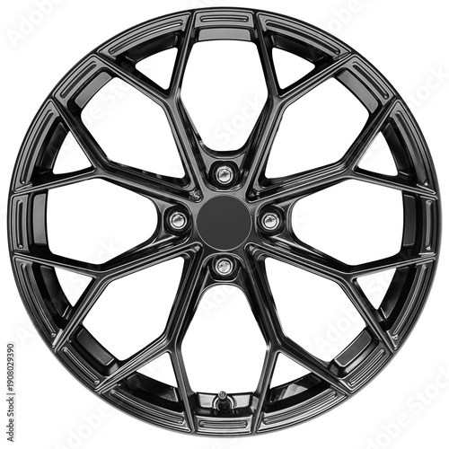 Black metallic car wheel