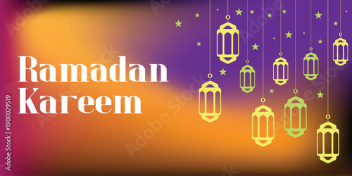 Ramadan kareen, islamic background, gradient background