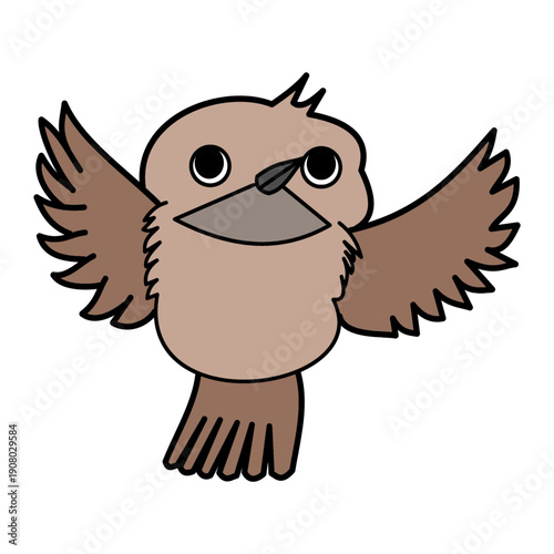 nightingale bird clipart element for kids educational book.eps