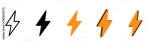 Free Download Lightning Bolt Icon Set – Energy, Power and Electricity Minimal Outline and Solid Vector Collection - GFXLoad