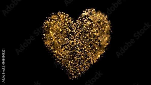 Valentine heart made of points of light, loops.
Camera orbits a vibrant, three-dimensional heart shape formed by numerous tiny, sparkling particles. Loops.