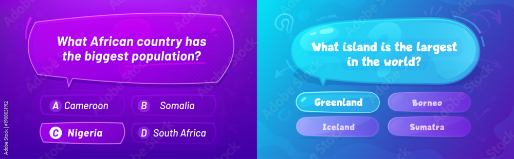Foto Quiz template layout, question and answer game contest