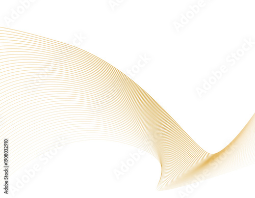 曲線・流線・ウェーブ　バナー背景　金　2