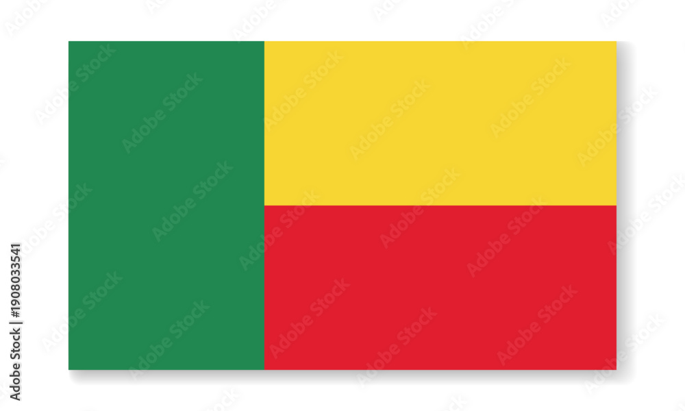 Obraz premium Benin national flag in flat style. Vector flat illustration.