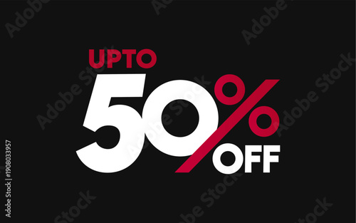 Big bold “UP TO 50% OFF” typography poster