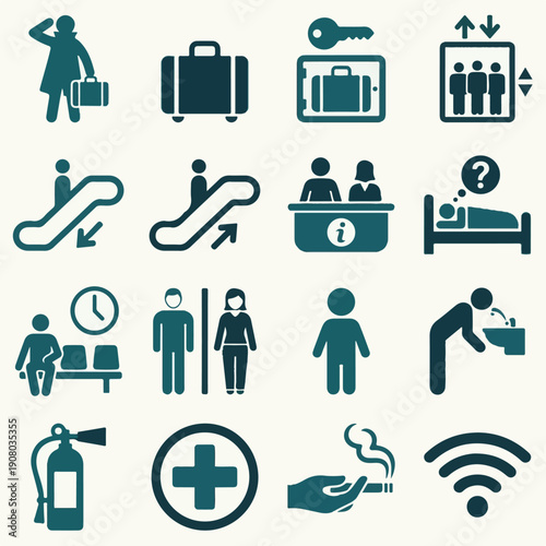 Universal Travel and Public Facility Pictograms Collection