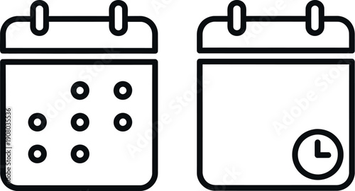 Two calendar icons showing different day markers for events and reminders