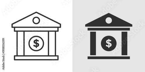 Bank Account Icon representing personal and business banking accounts, secure money storage, deposits, withdrawals, and digital account management.