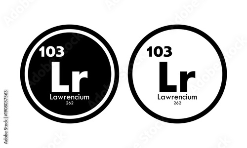 Tablou pe pânză Lawrencium icon set. vector template illustration  for web design