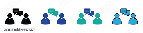 User Communication and Chat Conversation Icon Set