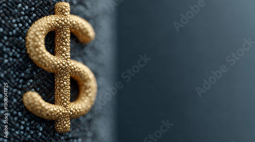 Golden Dollar Sign: A close...