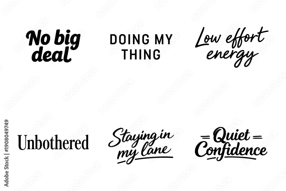 Fototapeta premium Casual affirmative quotes in bold typography