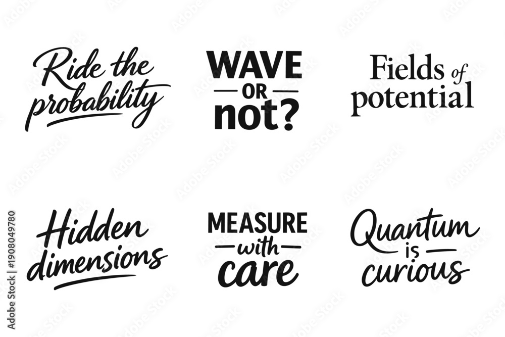 Fototapeta premium Inspirational science quotes in artistic typography