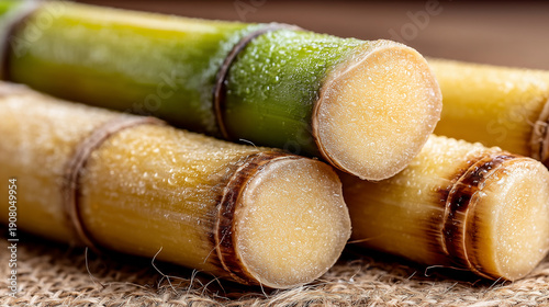 Sugarcane Stalks: Close-up ...