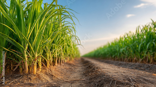 Sugarcane Field under Blue ...