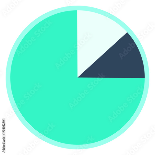 Turquoise Pie Chart Statistics Icon