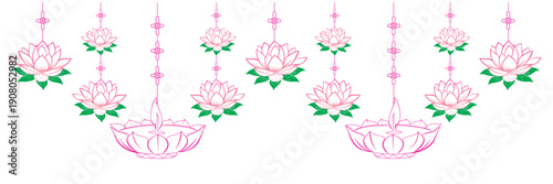 Hanging lotus flowers for Vesak day decoration 1.eps